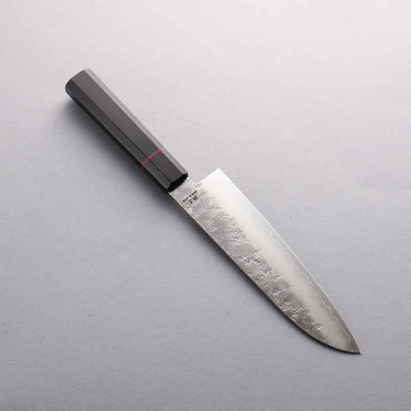 Higuchi Acero de Plata No.3 Nashiji Santoku 180mm Mango de Madera de Pakka Negra - Japanny-SP