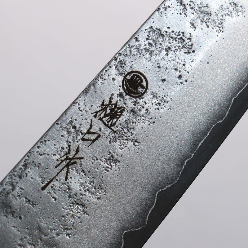 Higuchi Acero de Plata No.3 Nashiji Santoku 180mm Mango de Madera de Pakka Negra - Japanny-SP