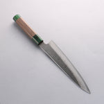 Seisuke Super Azul Martillado Gyuto 210mm Mango de Nogal(doble anillo de pakka verde) - Japanny-SP