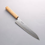 Seisuke Tsukikage AUS10 Terminado Migaki Damasco Martilleado Gyuto 240mm Mango de Roble - Japanny-SP