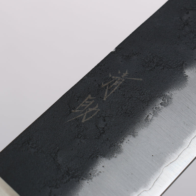 Seisuke Super Azul Negro Santoku 180mm Mango de Madera de Pakka Cafe - Japanny-SP