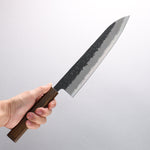 Oul Super Azul Nashiji Negro Gyuto 240mm Mango de Roble - Japanny-SP