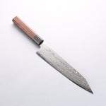 Seisuke AUS10 Espejo Cruzado Kiritsuke Gyuto 210mm Mango de Shitan (virola: madera de pakka negra) - Japanny-SP