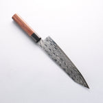 Seisuke AUS10 Espejo Cruzado Kiritsuke Gyuto 210mm Mango de Shitan (virola: madera de pakka negra) - Japanny-SP