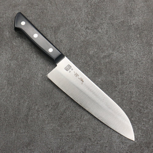 Seisuke VG1 Terminado Migaki Pulido Santoku 165mm Mango de Madera de Pakka Negra - Japanny-SP