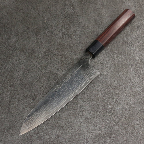 Nao Yamamoto SG2 Damasco Terminado Migaki Gyuto 180mm Mango de Palosanto (virola: madera de pakka negro) - Japanny-SP