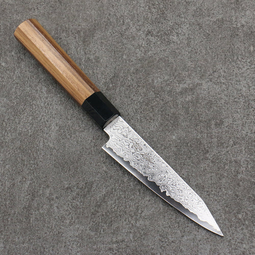 Seisuke VG10 Damasco Kiritsuke Petty, Utilitario 120mm Mango de Teca (férula: Plastico negra) - Japanny-SP