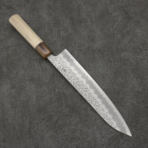 Seisuke Kumo Acero Blanco No.1 Martillado Gyuto 240mm Mango de Magnolia - Japanny-SP