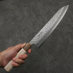 Seisuke Kumo Acero Blanco No.1 Martillado Gyuto 240mm Mango de Magnolia - Japanny-SP