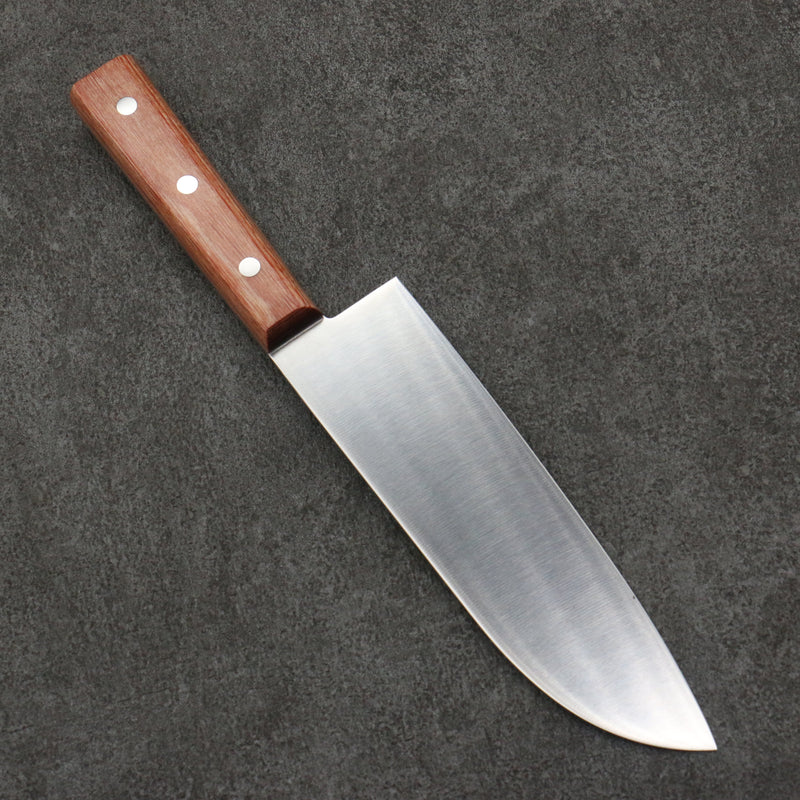 Sakai Ichiji 808 Perfil en forma de concha Santoku 180mm Mango de Madera de pakka Marrón claro - Japanny-SP