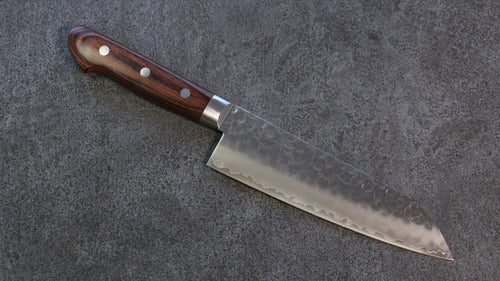 Seisuke VG10 Martillado Santoku 165mm Mango de Caoba - Japanny-SP