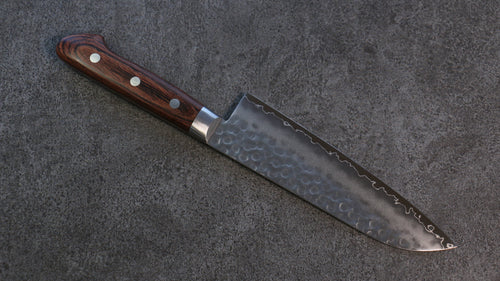 Seisuke VG10 Martillado Santoku 165mm Mango de Caoba - Japanny-SP