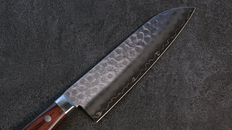 Seisuke VG10 Martillado Santoku 165mm Mango de Caoba - Japanny-SP