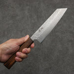 Seisuke Acero Inoxidable 440C Damasco Martilleado Bunka 170mm Mango de Roble - Japanny-SP