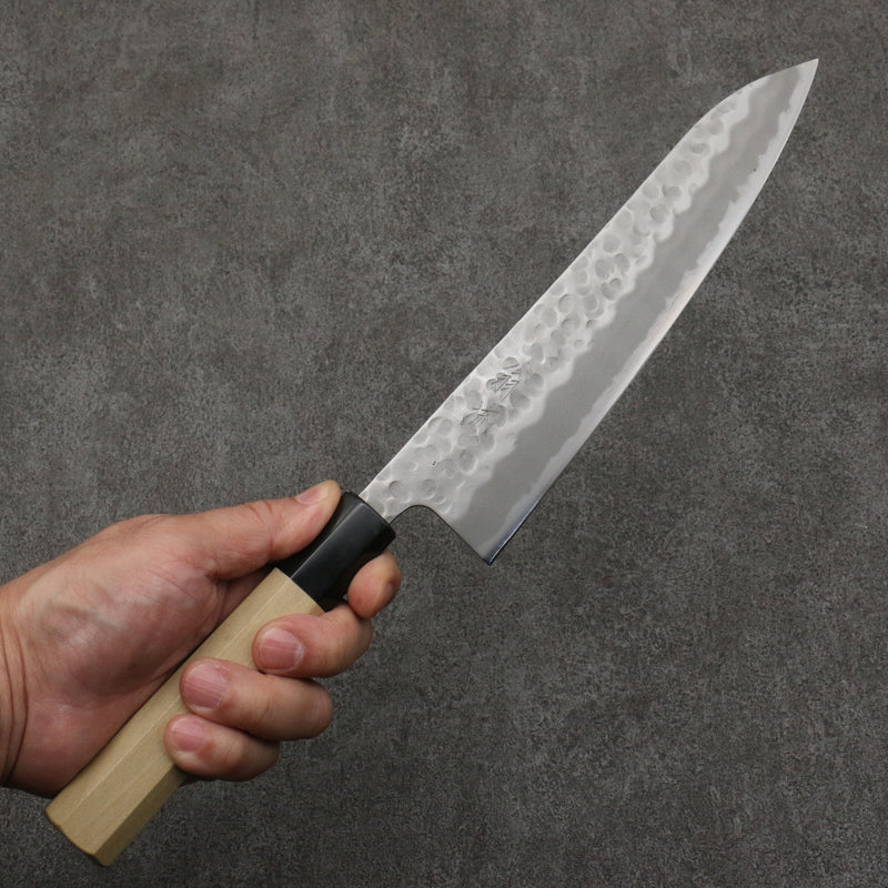 Oul Acero Blanco No.2 Martillado Gyuto 210mm Mango de Magnolia - Japanny-SP