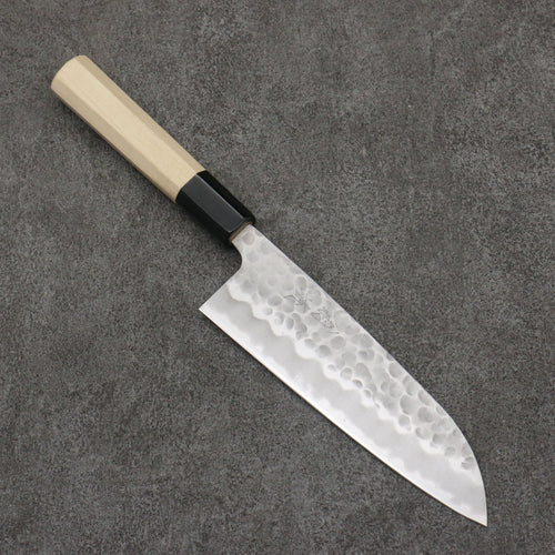 Oul Acero Blanco No.2 Martillado Santoku 165mm Mango de Magnolia - Japanny-SP