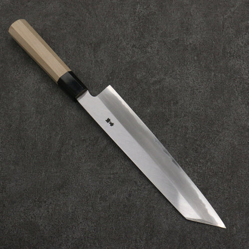 Sakai Takayuki Grabado bañado en oro de Kubota fuji y puesta de sol Acero Azul No.2 Kiritsuke Gyuto 240mm Mango de Magnolia (virola: Cuerno de búfalo de agua） - Japanny-SP