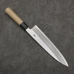 Sakai Takayuki Grabado bañado en oro de Kubota fuji y puesta de sol Acero Azul No.2 Gyuto 240mm Mango de Magnolia (virola: Cuerno de búfalo de agua） - Japanny-SP