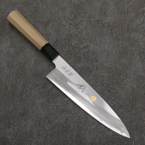 Sakai Takayuki Grabado bañado en oro de Kubota fuji y puesta de sol Acero Azul No.2 Gyuto 210mm Mango de Magnolia (virola: Cuerno de búfalo de agua） - Japanny-SP