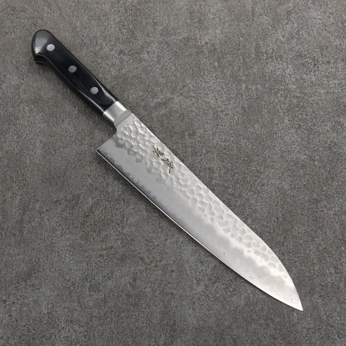 Seisuke AUS8 Martillado Gyuto 210mm Mango de Madera de Pakka Negra - Japanny-SP