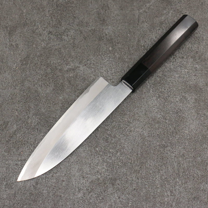 Minamoto Akitada Acero Blanco No.2 Kasumitogi Santoku 180mm Mango de Madera de ebano - Japanny-SP