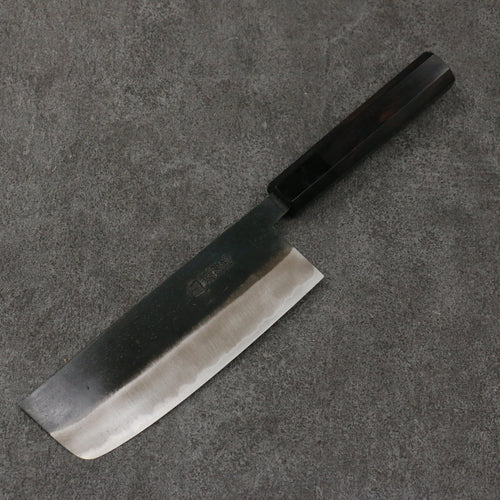 Minamoto Akitada Acero Blanco No.2 Terminado Negro Nakiri 165mm Mango de Madera de ebano - Japanny-SP