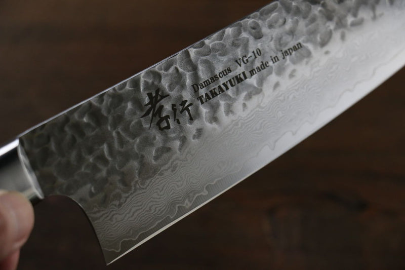 Sakai Takayuki VG10 de 33 Capas Damasco Santoku 180mm Mango de Madera de pakka de caoba - Japanny-SP