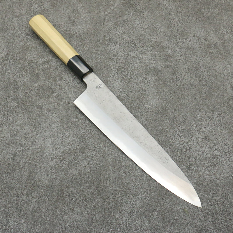 Kikuzuki Acero Blanco No.2 Nashiji Gyuto Cuchillo Japones 240mm Mango de Magnolia - Japanny-SP