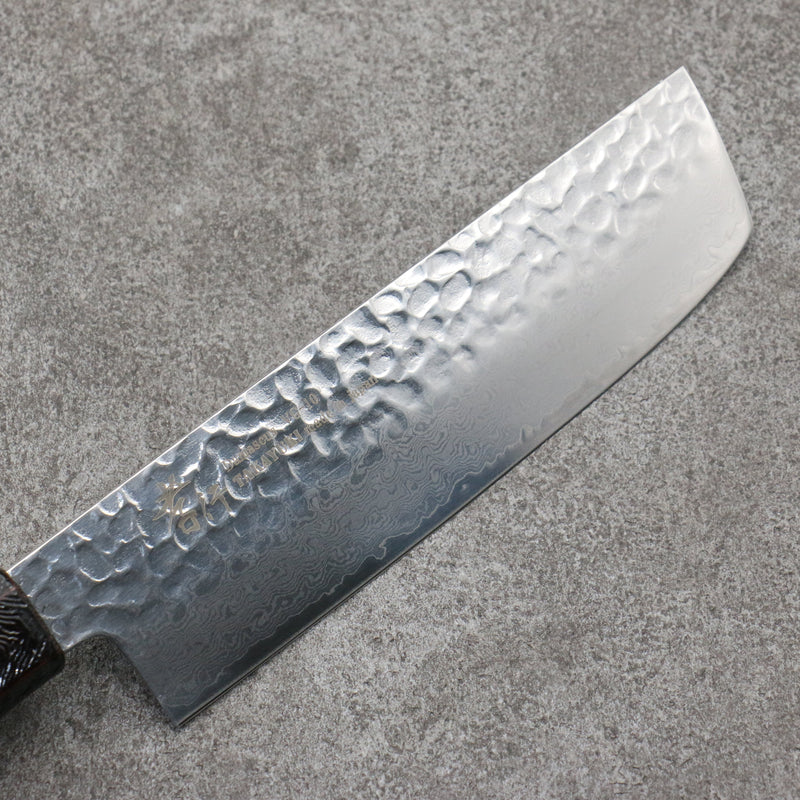 Sakai Takayuki Rinnou VG10 de 33 Capas Damasco Nakiri Cuchillo Japones 160mm Mango de Laquerado rojo - Japanny-SP