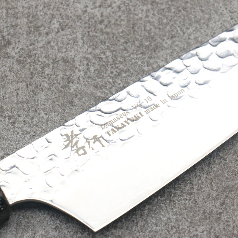 Sakai Takayuki Rinnou VG10 de 33 Capas Damasco Kengata Santoku Cuchillo Japones 160mm Mango de Laquerado rojo - Japanny-SP