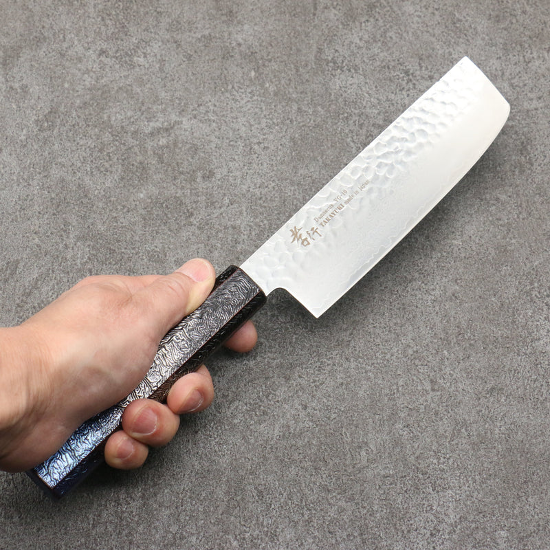 Sakai Takayuki Rinnou VG10 de 33 Capas Damasco Nakiri Cuchillo Japones 160mm Mango de Laca Negra - Japanny-SP