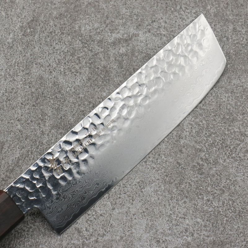 Sakai Takayuki VG10 de 33 Capas Damasco Nakiri Cuchillo Japones 170mm Mango de flores de cerezo silvestres (dodecágono) - Japanny-SP