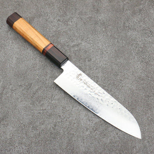 Sakai Takayuki VG10 de 33 Capas Damasco Santoku Cuchillo Japones 170mm Mango de flores de cerezo silvestres (dodecágono) - Japanny-SP