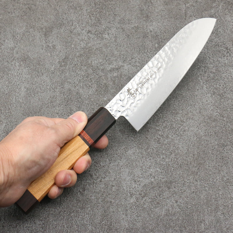 Sakai Takayuki VG10 de 33 Capas Damasco Santoku Cuchillo Japones 170mm Mango de flores de cerezo silvestres (dodecágono) - Japanny-SP