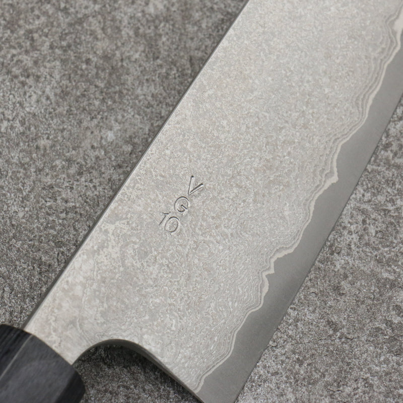 Nao Yamamoto VG10 Damasco Negro Santoku Cuchillo Japones 165mm Mango de Shitan - Japanny-SP