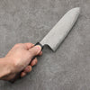 Nao Yamamoto VG10 Damasco Negro Santoku Cuchillo Japones 165mm Mango de Shitan - Japanny-SP