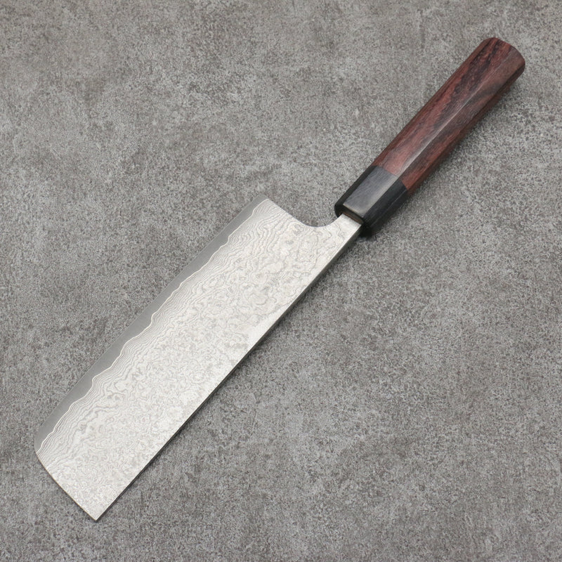 Nao Yamamoto VG10 Damasco Negro Nakiri Cuchillo Japones 165mm Mango de Shitan - Japanny-SP