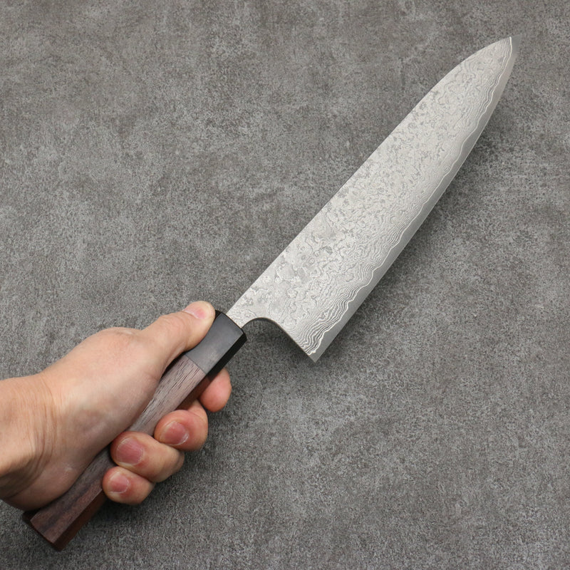 Nao Yamamoto VG10 Damasco Negro Gyuto Cuchillo Japones 240mm Mango de Shitan - Japanny-SP