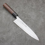 Hideo Kitaoka Acero Blanco No.2 Damasco Mioroshi Deba Cuchillo Japones 210mm Mango de Shitan - Japanny-SP