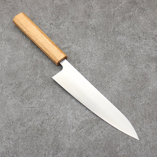 Seisuke Acero de Plata No.3 Terminado Migaki Pulido Gyuto Cuchillo Japones 180mm Mango de Roble blanco - Japanny-SP