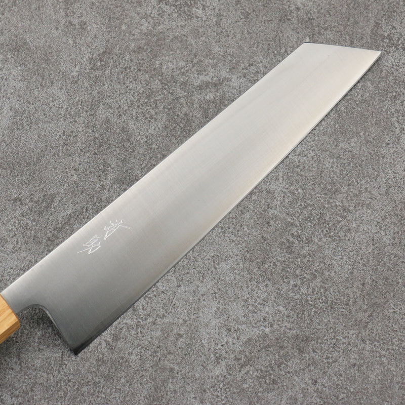 Seisuke Acero de Plata No.3 Terminado Migaki Pulido Kiritsuke Gyuto Cuchillo Japones 240mm Mango de Roble blanco - Japanny-SP