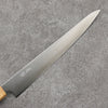 Seisuke Acero de Plata No.3 Terminado Migaki Pulido Sujihiki Cuchillo Japones 240mm Mango de Roble blanco - Japanny-SP