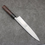 Hideo Kitaoka Acero Blanco No.2 Damasco Mioroshi Deba Cuchillo Japones 240mm Mango de Shitan - Japanny-SP