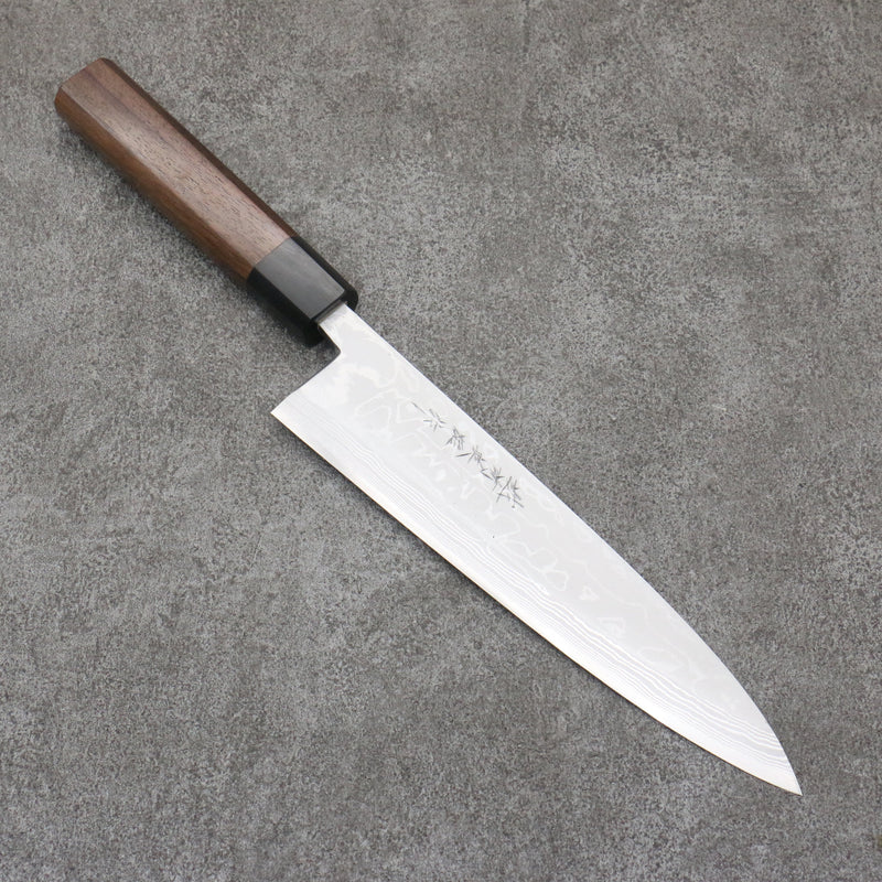 Hideo Kitaoka Acero Azul No.2 Damasco Mioroshi Deba Cuchillo Japones 210mm Mango de Shitan - Japanny-SP