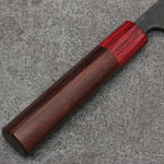 Nao Yamamoto Acero Azul Kurouchi Petty-Utilitario Cuchillo Japones 135mm Mango de Shitan (virola: madera de pakka roja) - Japanny-SP