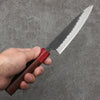 Nao Yamamoto Acero Azul Kurouchi Petty-Utilitario Cuchillo Japones 135mm Mango de Shitan (virola: madera de pakka roja) - Japanny-SP