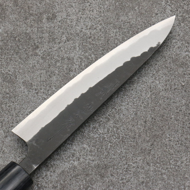 Nao Yamamoto Acero Azul Kurouchi Petty-Utilitario Cuchillo Japones 135mm Mango de Shitan (virola: madera de pakka negra) - Japanny-SP