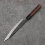 Nao Yamamoto Acero Azul Kurouchi Petty-Utilitario Cuchillo Japones 160mm Mango de Shitan (virola: madera de pakka negra) - Japanny-SP