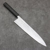 Hideo Kitaoka Acero Blanco No.2 Damasco Mioroshi Deba Cuchillo Japones 240mm Mango de Washi negro envuelto - Japanny-SP