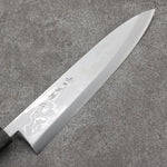 Hideo Kitaoka Acero Blanco No.2 Damasco Mioroshi Deba Cuchillo Japones 240mm Mango de Washi negro envuelto - Japanny-SP